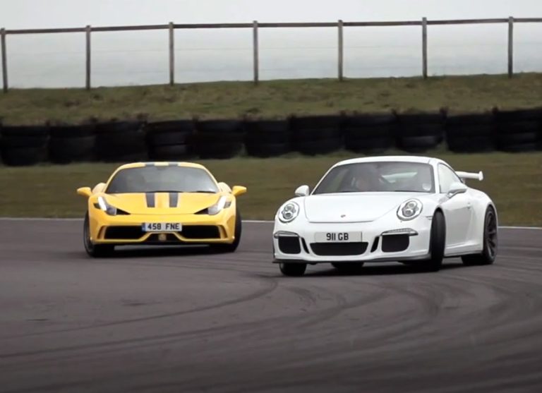 Chris Harris hoons a 458 Speciale vs a 991 GT3 on track