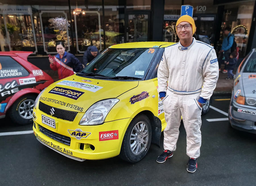 Ivan Isada takes another shot at the Otago Rally in New Zealand